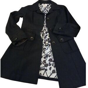 TULLE Black Wool Blend Peacoat S